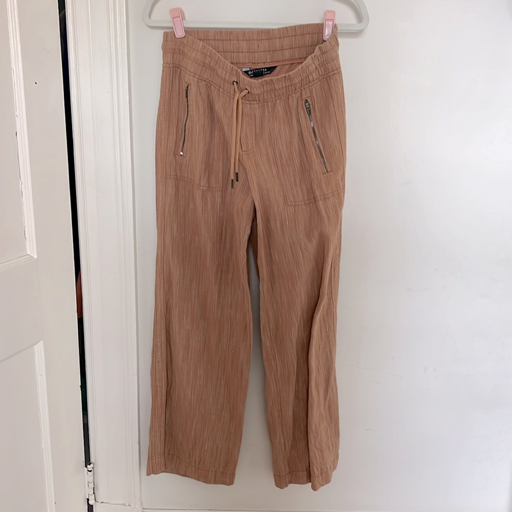 Athleta Cabo Linen Textured Wide Leg Pant
